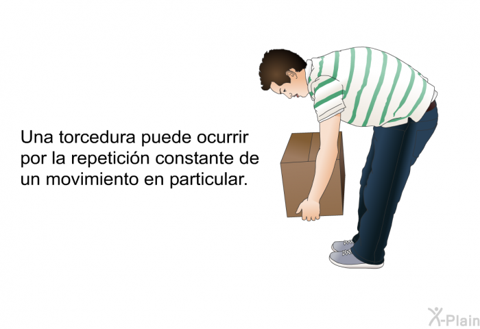 Una torcedura puede ocurrir por la repeticin constante de un movimiento en particular.