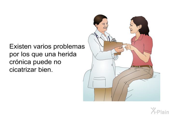 Existen varios problemas por los que una herida crnica puede no cicatrizar bien.