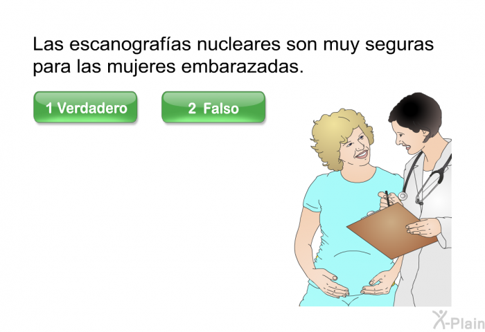 Las escanografas nucleares son muy seguras para las mujeres embarazadas.
