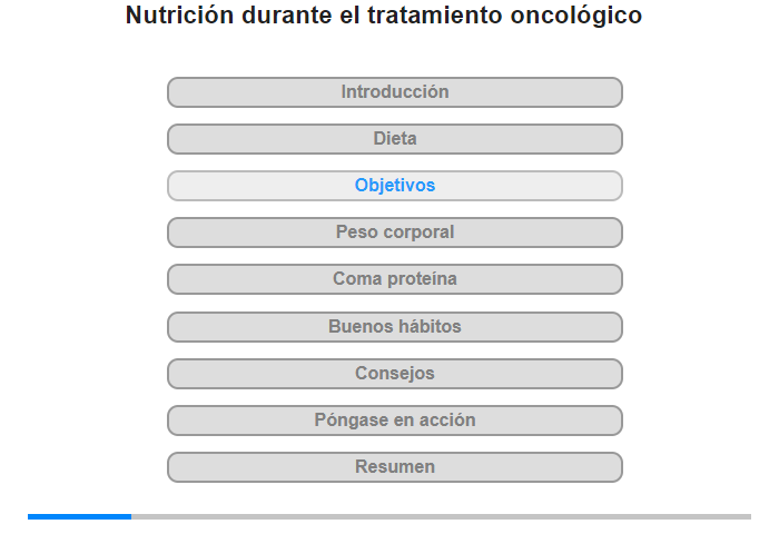 Objetivos nutricionales durante el tratamiento oncolgico