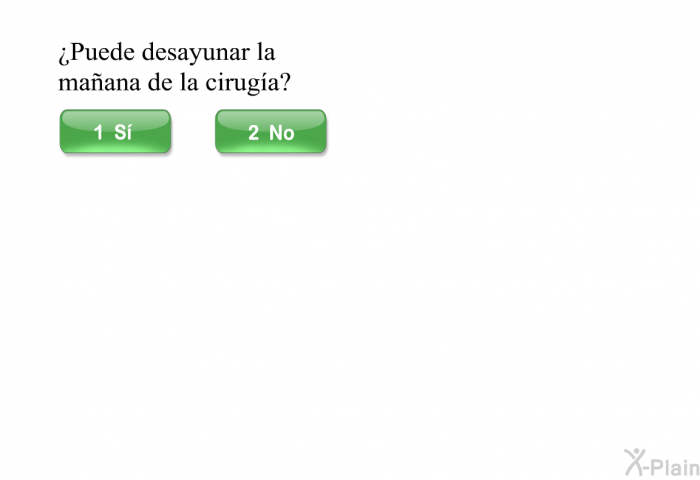 ¿Puede desayunar la maana de la ciruga?