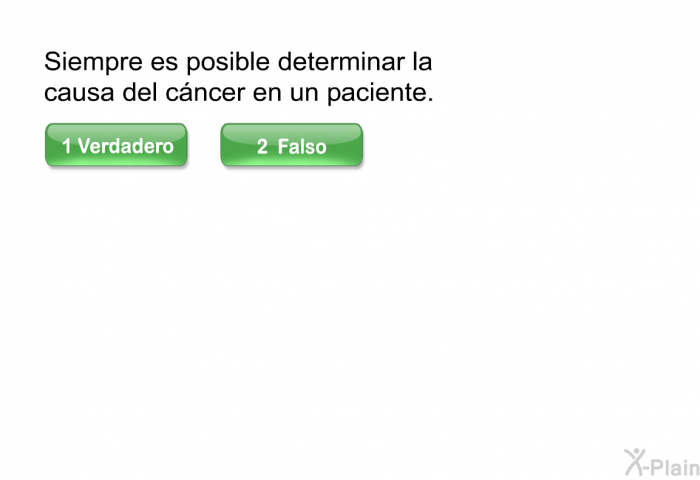 Siempre es posible determinar la causa del cncer en un paciente.