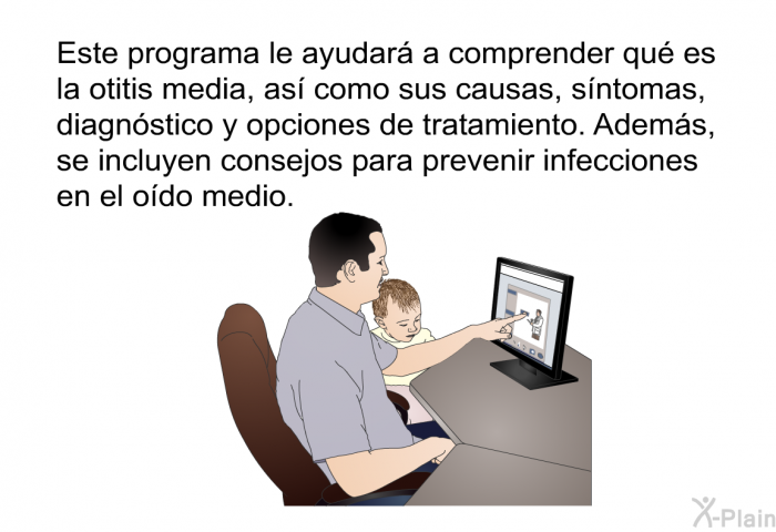 Esta informacin acerca de su salud le ayudar a comprender qu es la otitis media, as como sus causas, sntomas, diagnstico y opciones de tratamiento. Adems, se incluyen consejos para prevenir infecciones en el odo medio.