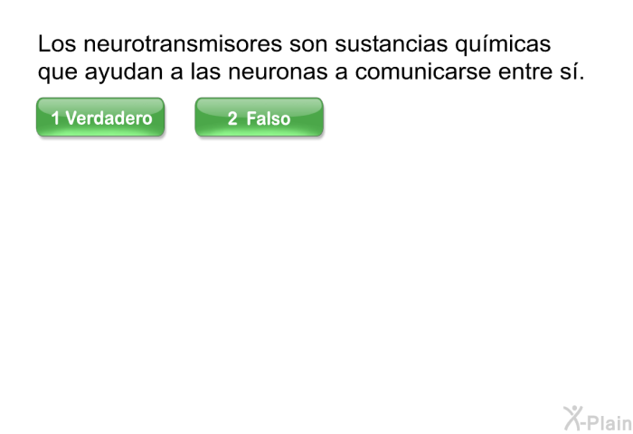 Los neurotransmisores son sustancias qumicas que ayudan a las neuronas a comunicarse entre s.