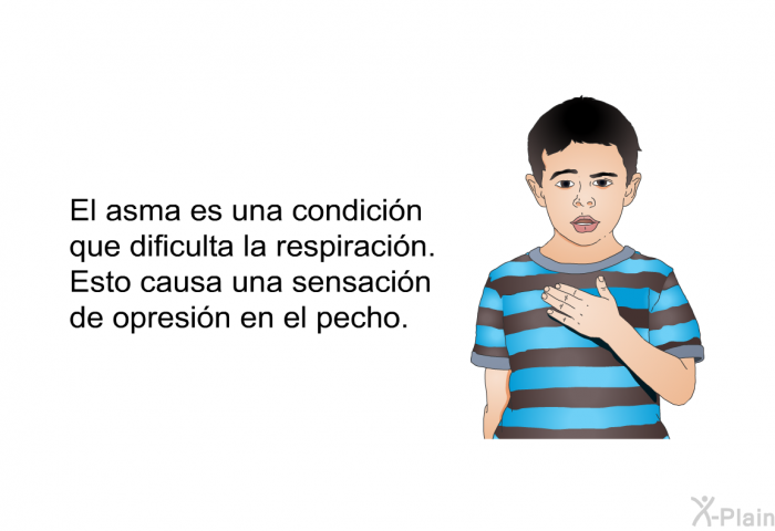 El asma es una condicin que dificulta la respiracin. Esto causa una sensacin de opresin en el pecho.