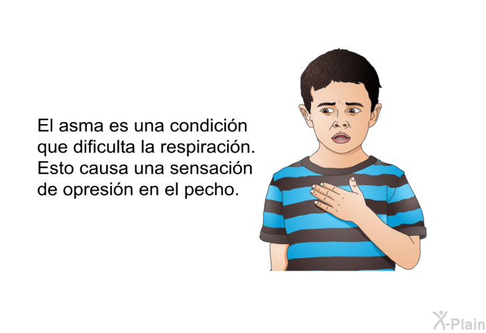 El asma es una condicin que dificulta la respiracin. Esto causa una sensacin de opresin en el pecho.