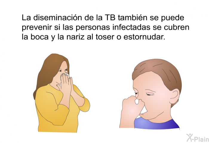 La diseminaci�n de la TB tambi�n se puede prevenir si las personas infectadas se cubren la boca y la nariz al toser o estornudar.