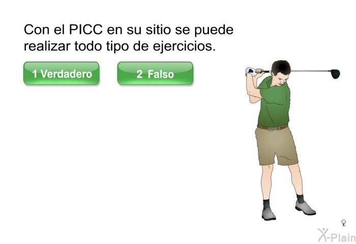 Con el PICC en su sitio se puede realizar todo tipo de ejercicios.