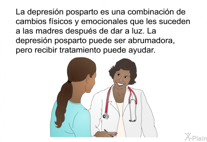 La depresin posparto es una combinacin de cambios fsicos y emocionales que les suceden a las madres despus de dar a luz. La depresin posparto puede ser abrumadora, pero recibir tratamiento puede ayudar.