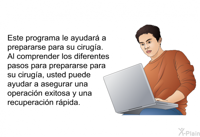 Esta informacin acerca de su salud le ayudar a prepararse para su ciruga. Al comprender los diferentes pasos para prepararse para su ciruga, usted puede ayudar a asegurar una operacin exitosa y una recuperacin rpida.