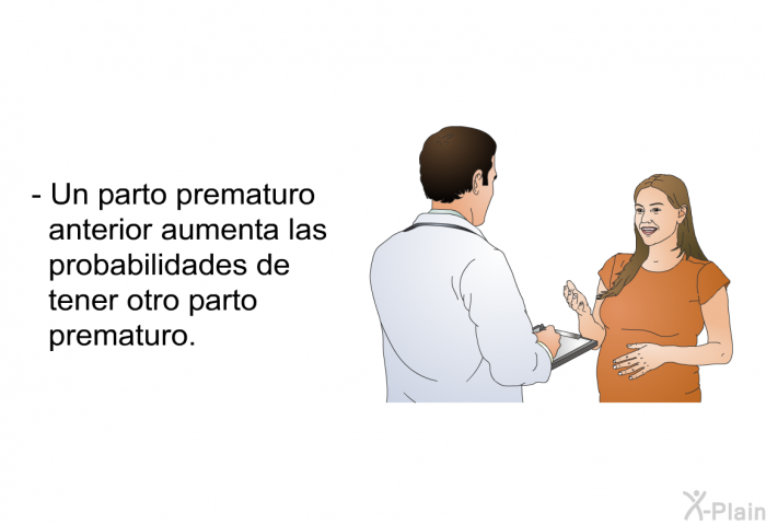 Un parto prematuro anterior aumenta las probabilidades de tener otro parto prematuro.
