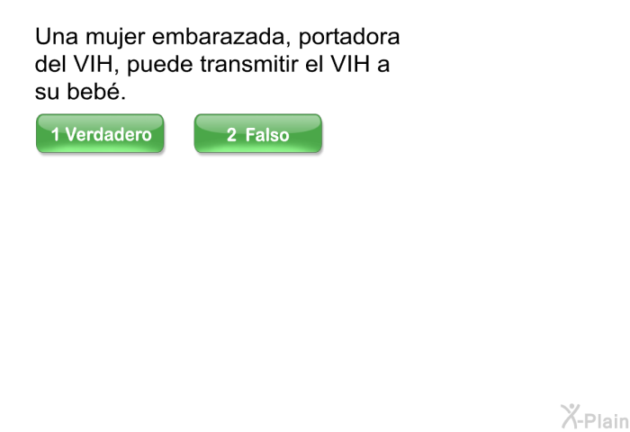 Una mujer embarazada, portadora del VIH, puede transmitir el VIH a su beb.