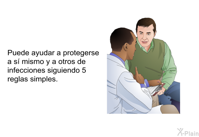 Puede ayudar a protegerse a s� mismo y a otros de infecciones siguiendo 5 reglas simples.