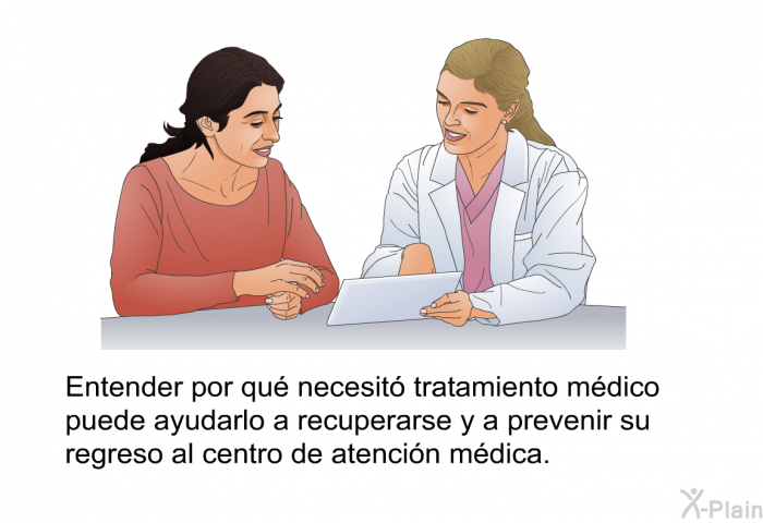 Entender por qu necesit tratamiento mdico puede ayudarlo a recuperarse y a prevenir su regreso al centro de atencin mdica.