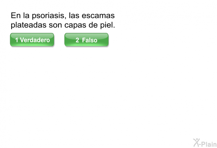 En la psoriasis, las escamas plateadas son capas de piel.