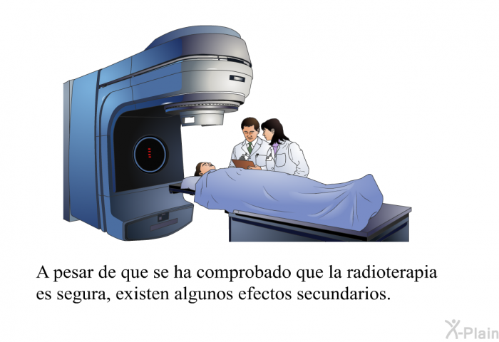 A pesar de que se ha comprobado que la radioterapia es segura, existen algunos efectos secundarios.