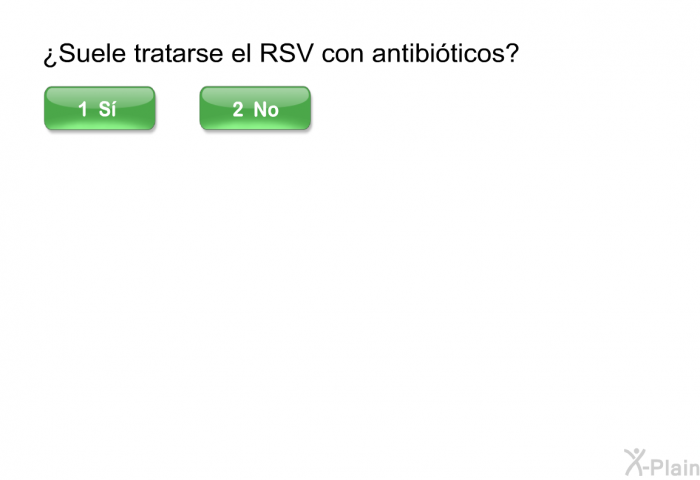¿Suele tratarse el RSV con antibiticos?