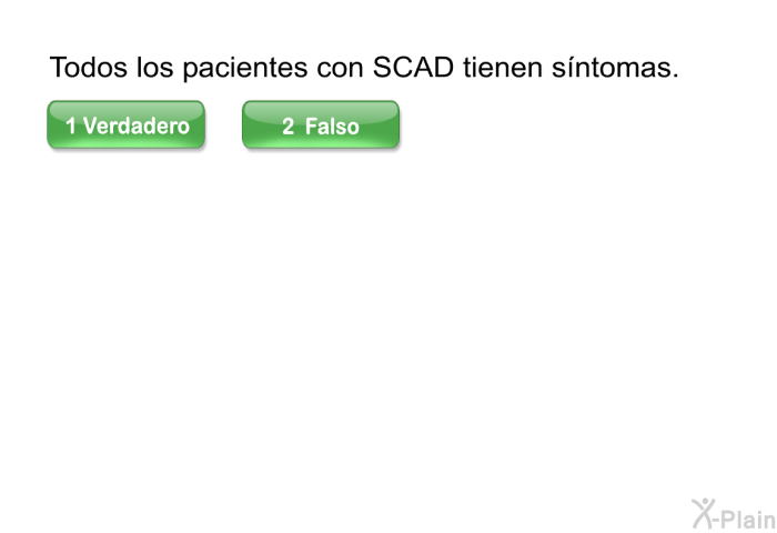 Todos los pacientes con SCAD tienen sntomas.