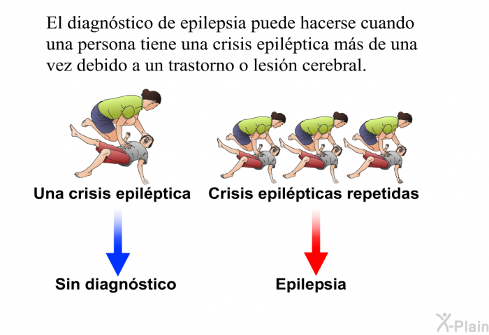 El diagnstico de epilepsia puede hacerse cuando una persona tiene una crisis epilptica ms de una vez debido a un trastorno o lesin cerebral.