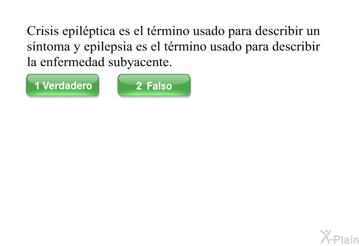 Crisis epilptica es el trmino usado para describir un sntoma y epilepsia es el trmino usado para describir la enfermedad subyacente.