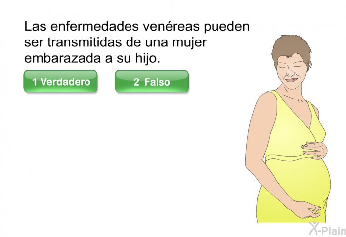 Las enfermedades ven�reas pueden ser transmitidas de una mujer embarazada a su hijo.