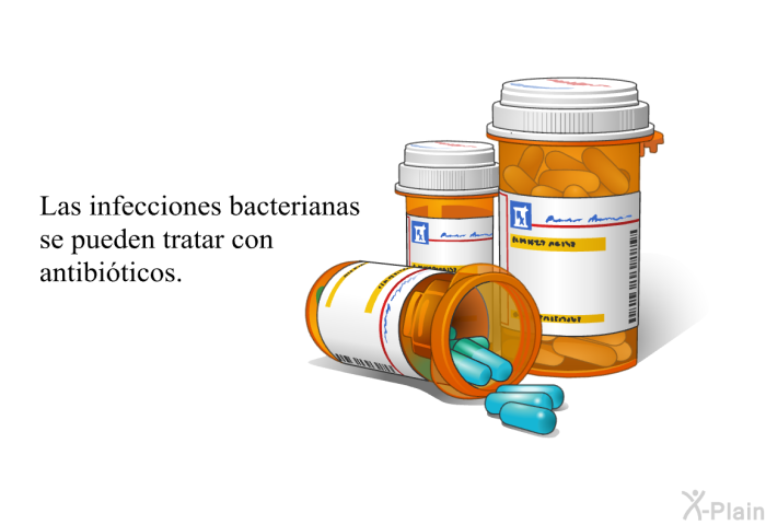 Las infecciones bacterianas se pueden tratar con antibiticos.