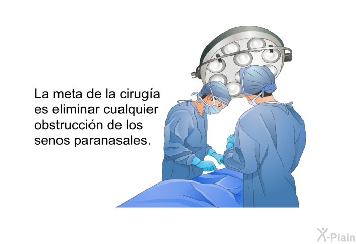 La meta de la ciruga es eliminar cualquier obstruccin de los senos paranasales.