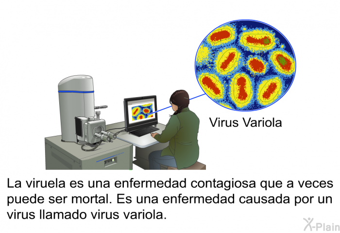 La viruela es una enfermedad contagiosa que a veces puede ser mortal. Es una enfermedad causada por un virus llamado virus variola.