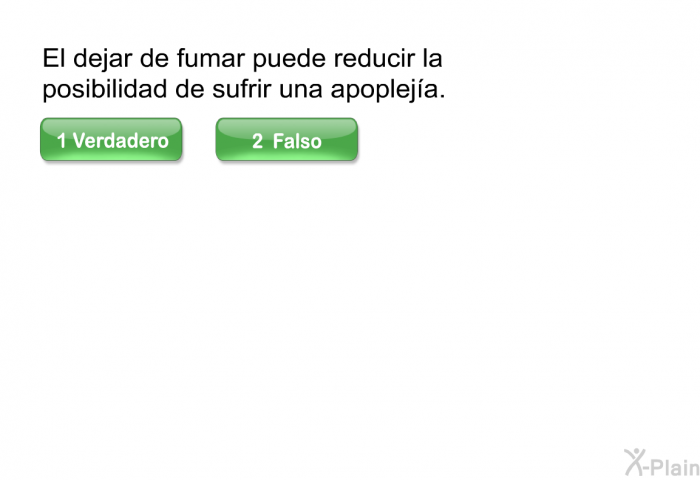 El dejar de fumar puede reducir la posibilidad de sufrir una apopleja.