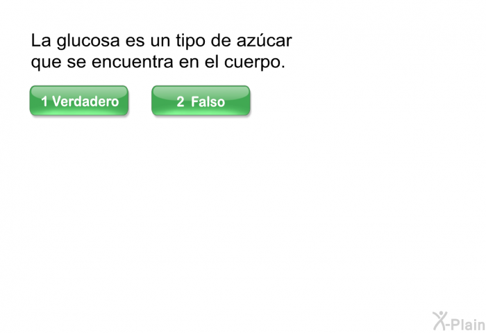 La glucosa es un tipo de azcar que se encuentra en el cuerpo.