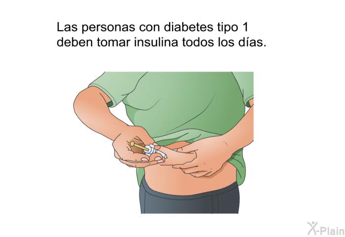 Las personas con diabetes tipo 1 deben tomar insulina todos los das.
