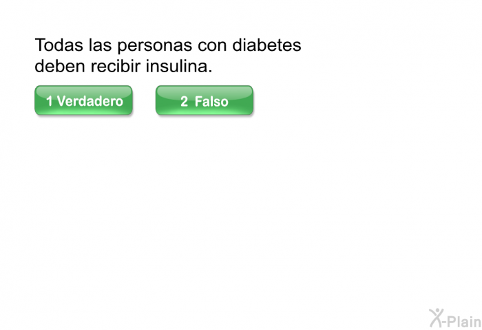 Todas las personas con diabetes deben recibir insulina.