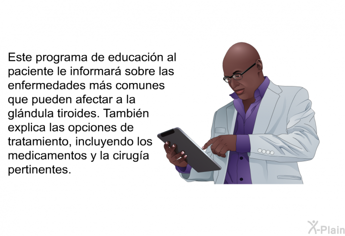 Esta informacin acerca de su salud le informar sobre las enfermedades ms comunes que pueden afectar a la glndula tiroides. Tambin explica las opciones de tratamiento, incluyendo los medicamentos y la ciruga pertinentes.