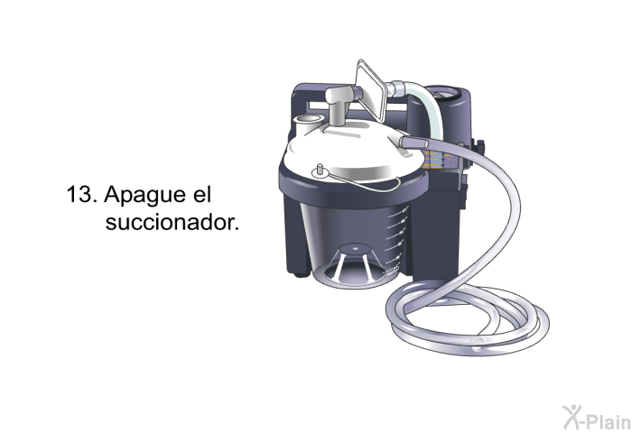 <OL START=13> Apague el succionador.
