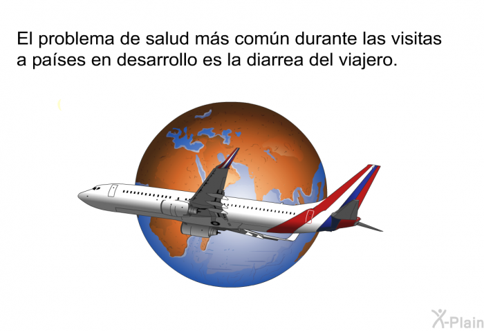 El problema de salud ms comn durante las visitas a pases en desarrollo es la diarrea del viajero.