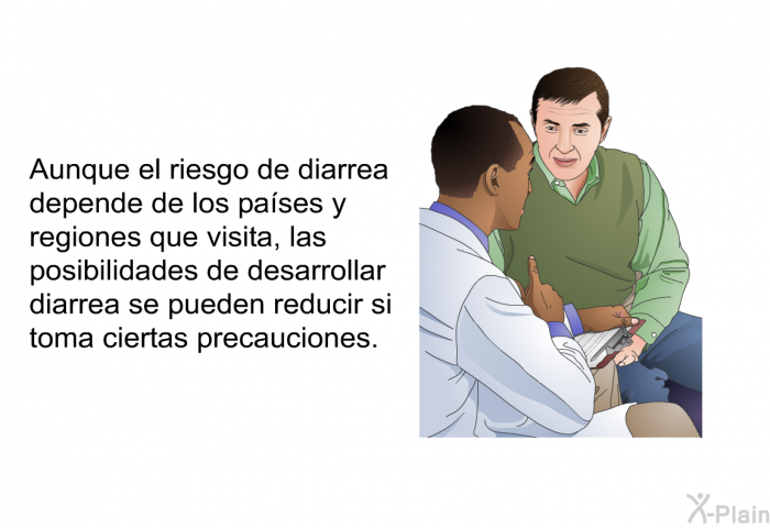 Aunque el riesgo de diarrea depende de los pases y regiones que visita, las posibilidades de desarrollar diarrea se pueden reducir si toma ciertas precauciones.