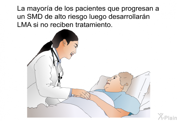 La mayora de los pacientes que progresan a un SMD de alto riesgo luego desarrollarn LMA si no reciben tratamiento.