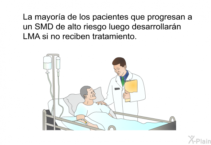 La mayora de los pacientes que progresan a un SMD de alto riesgo luego desarrollarn LMA si no reciben tratamiento.