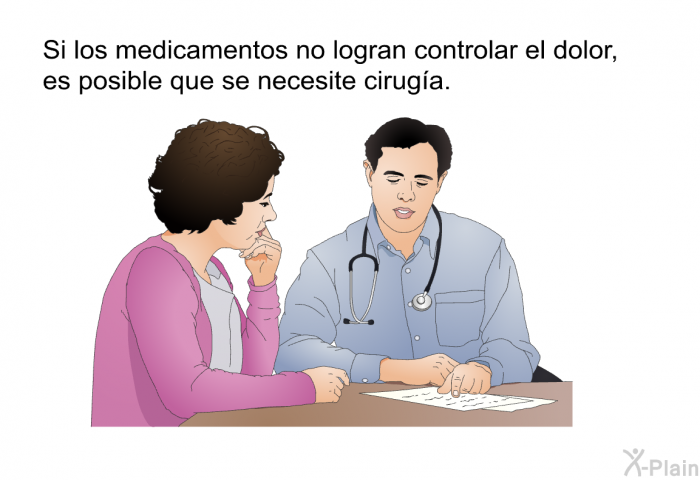 Si los medicamentos no logran controlar el dolor, es posible que se necesite ciruga.