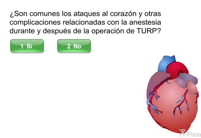 ¿Son comunes los ataques al corazn y otras complicaciones relacionadas con la anestesia durante y despus de la operacin de TURP?