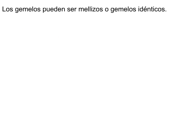 Los gemelos pueden ser mellizos o gemelos idnticos.