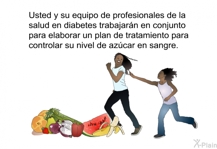 Usted y su equipo de profesionales de la salud en diabetes trabajarn en conjunto para elaborar un plan de tratamiento para controlar su nivel de azcar en sangre.