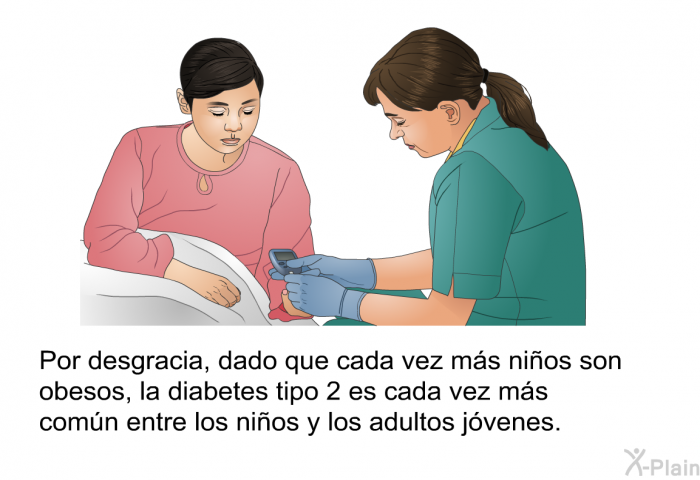 Por desgracia, dado que cada vez ms nios son obesos, la diabetes tipo 2 es cada vez ms comn entre los nios y los adultos jvenes.