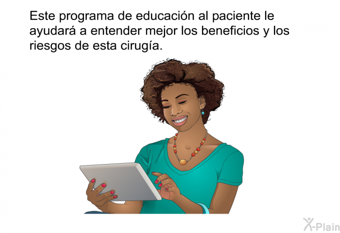 Esta informacin acerca de su salud le ayudar a entender mejor los beneficios y los riesgos de esta ciruga.