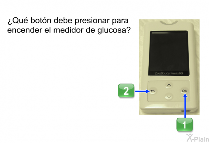 ¿Qu botn debe presionar para encender el medidor de glucosa?