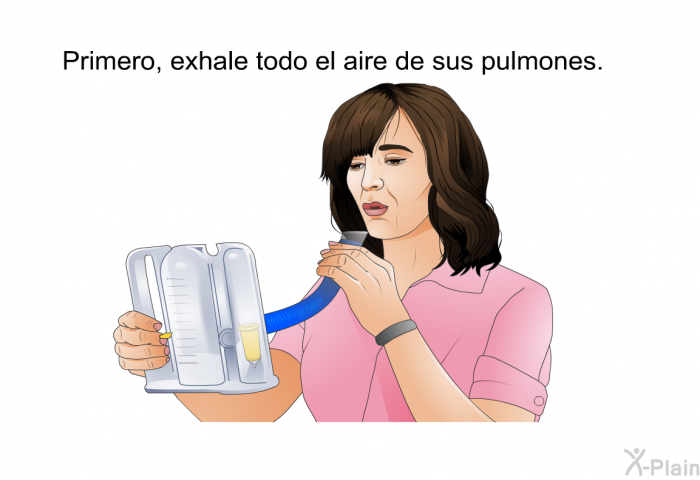 Primero, exhale todo el aire de sus pulmones.