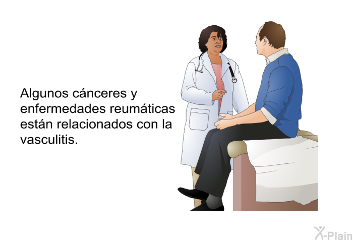 Algunos cnceres y enfermedades reumticas estn relacionados con la vasculitis.